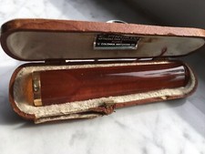 ANTIQUE ITALY AMBER/18kt. SMOKING-CIGAR HOLDER/BOX by E. FINCATO-MOUTHPIECE 👍