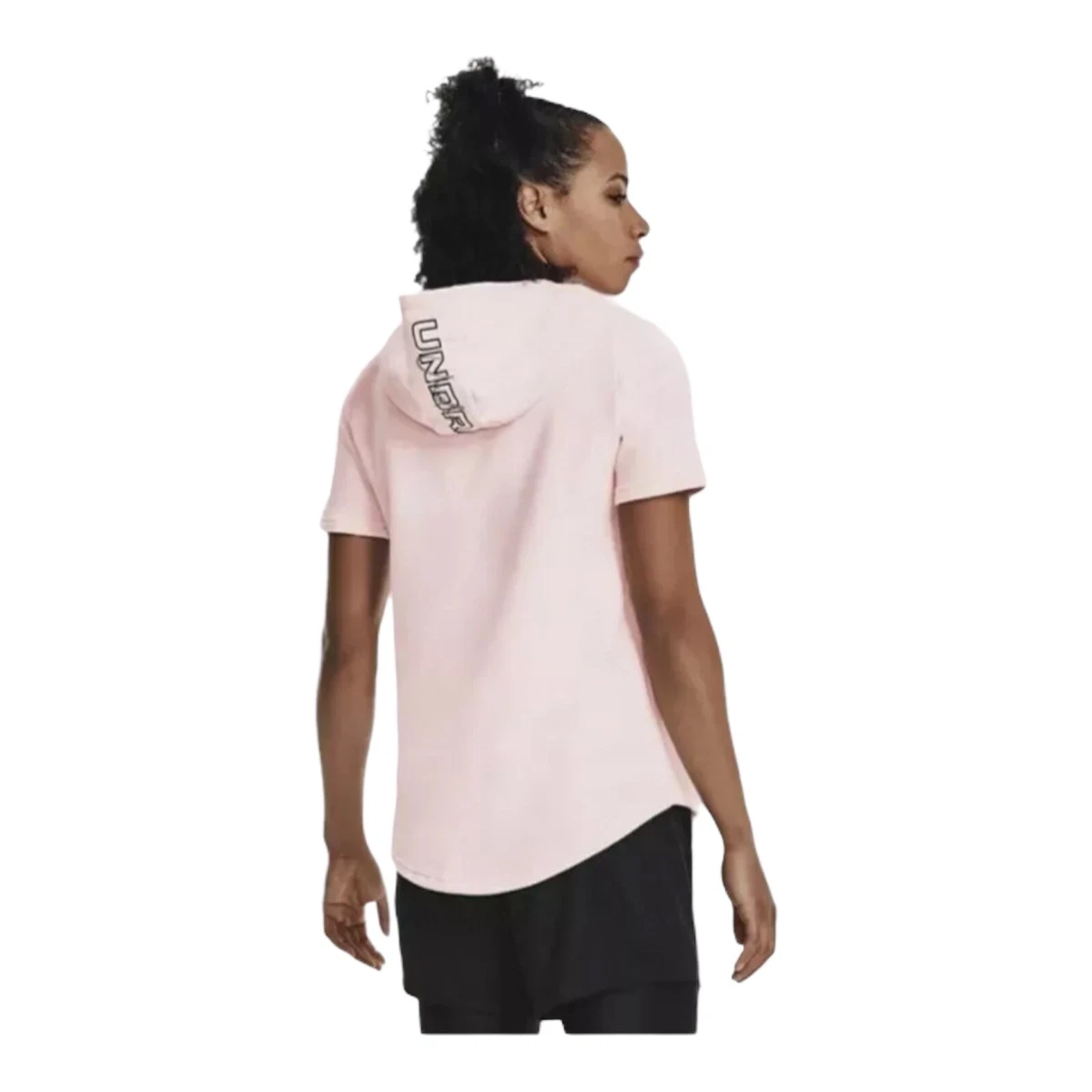 Under armour short hot sale sleeve hoodie womens