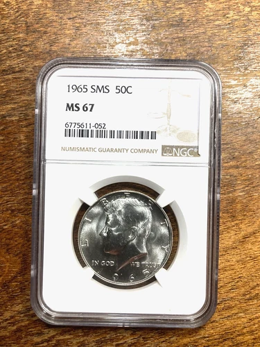  1965 SMS Kennedy Silver Half Dollar 50c NGC GRADED MS67 Only Two Graded Higher!