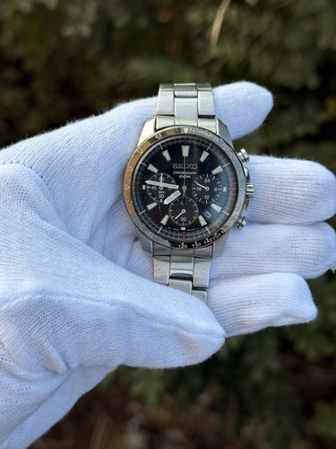 USED :::SEIKO CHRONOGRAPH 100M DATE SSB031 6T63-00D0 WRISTWATCH GOOD CONDITION - Picture 8 of 8