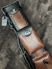 Vincitore Genuine Lizard Embossed Leather Black / Dark Brown 2 Butt 4 Shaft 2x4