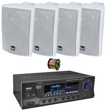 Pyle PT272AUBT USB Home Audio Bluetooth Receiver, 4x 4" 200W Max 3-Way Speakers