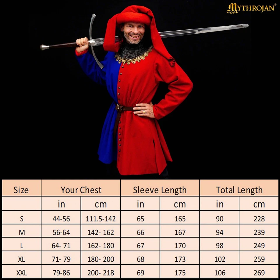 Medieval Costume Viking Retro Halloween Gown Cosplay Costume Houppelande Gown - Image 2 of 4