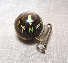Spherical Orb Compass for Hiking, Orienteering, etc; Vintage; Free Shipping!