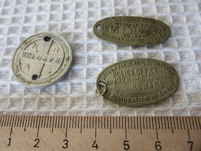 BRITISH KEY & PROPERTY REGISTER X 3 VINTAGE TOKENS ITEMS (# 63)