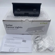 6 Pack LED Solar Outdoor Fence Lights Deck Lights Waterproof Yard patio