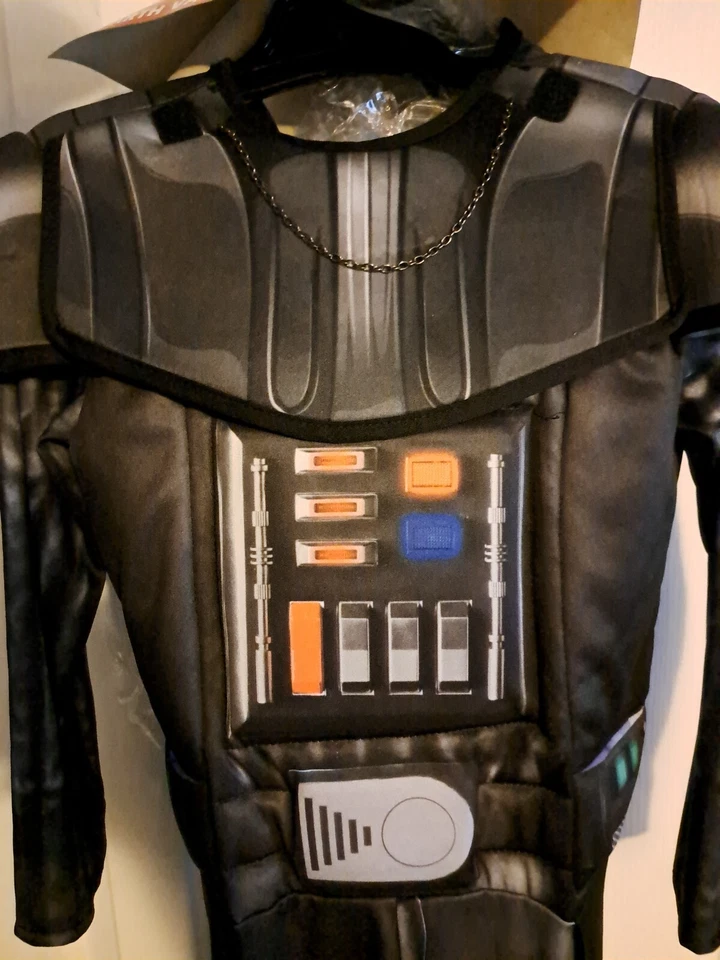 Boys Disney Star Wars Darth Vader Padded Jumpsuit & Mask Costume Small Cape - Image 3 of 4