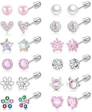 Surgical Steel Screw Back Earrings for Women Hypoallergenic Small Stud Earrin...