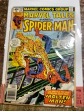 Marvel Tales Comic Book  Starring Spiderman Loose cover Human Torch