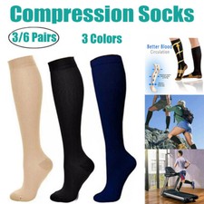 Compression Socks 20-30 mmHg Graduated Stockings Medical Knee High Varicose Hose