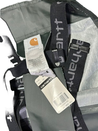 Carhartt PVC Rain Storm Bib Overalls Waterproof Dk Green Herren Medium TALL Neu - Bild 2 von 8