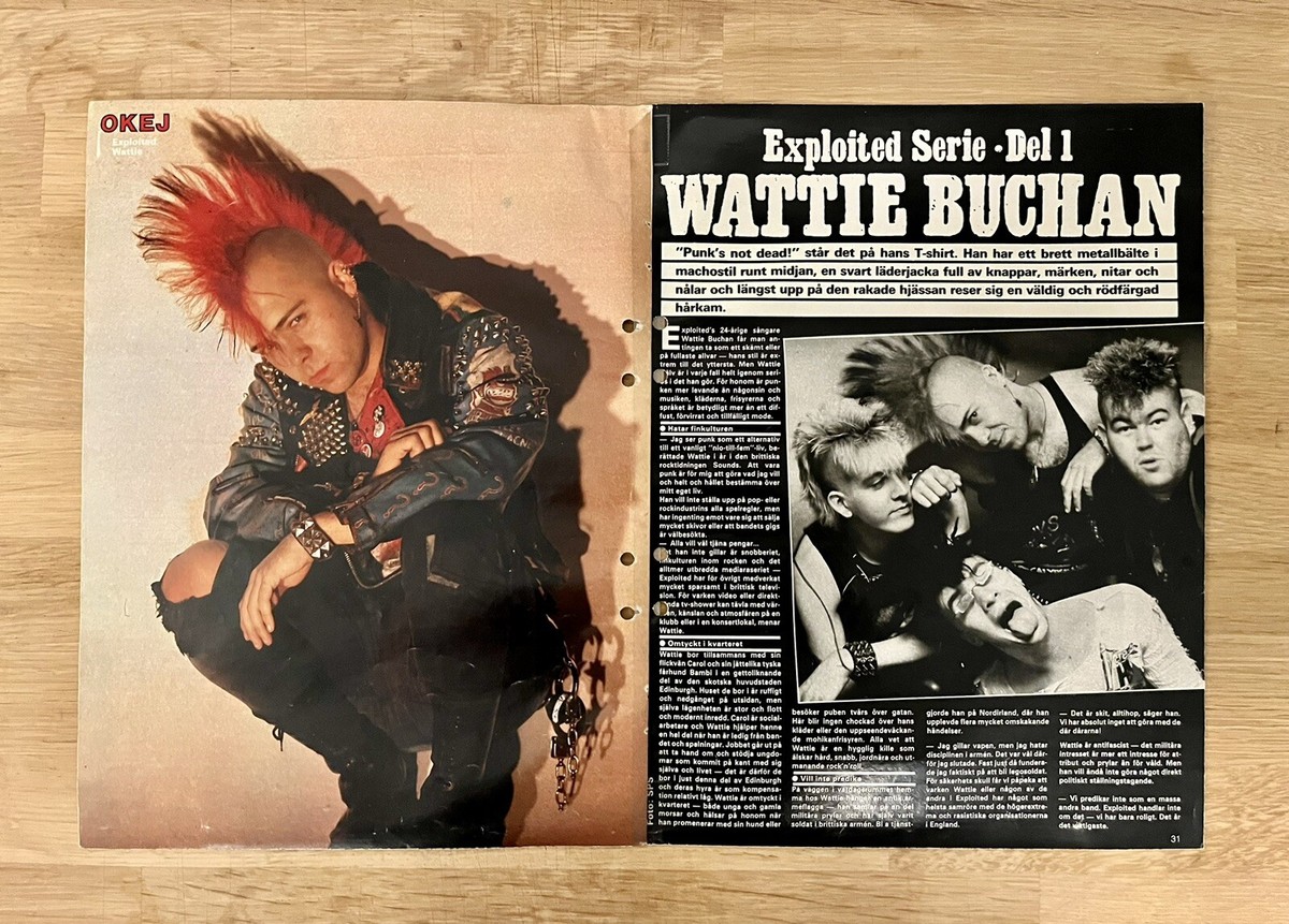The Exploited Wattie Punk 1982 Story Clip Poster Swedish magazine
