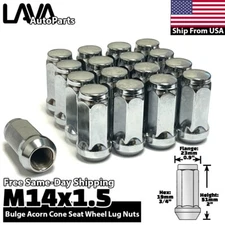 24x 2" Tall Chrome 14x1.5 Lug Nuts Fit Chevy Silverado 1500 Tahoe Suburban More