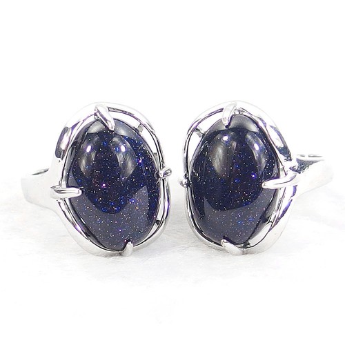 Anillos de moda plateados considerables con cuentas de piedras preciosas naturales piedra 6-10 - Imagen 44 de 78