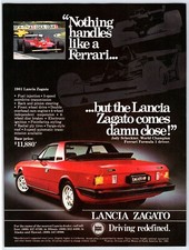 1981 Lancia Zagato Car Automobile Vintage 8x11 Magazine Ad 1980s M694
