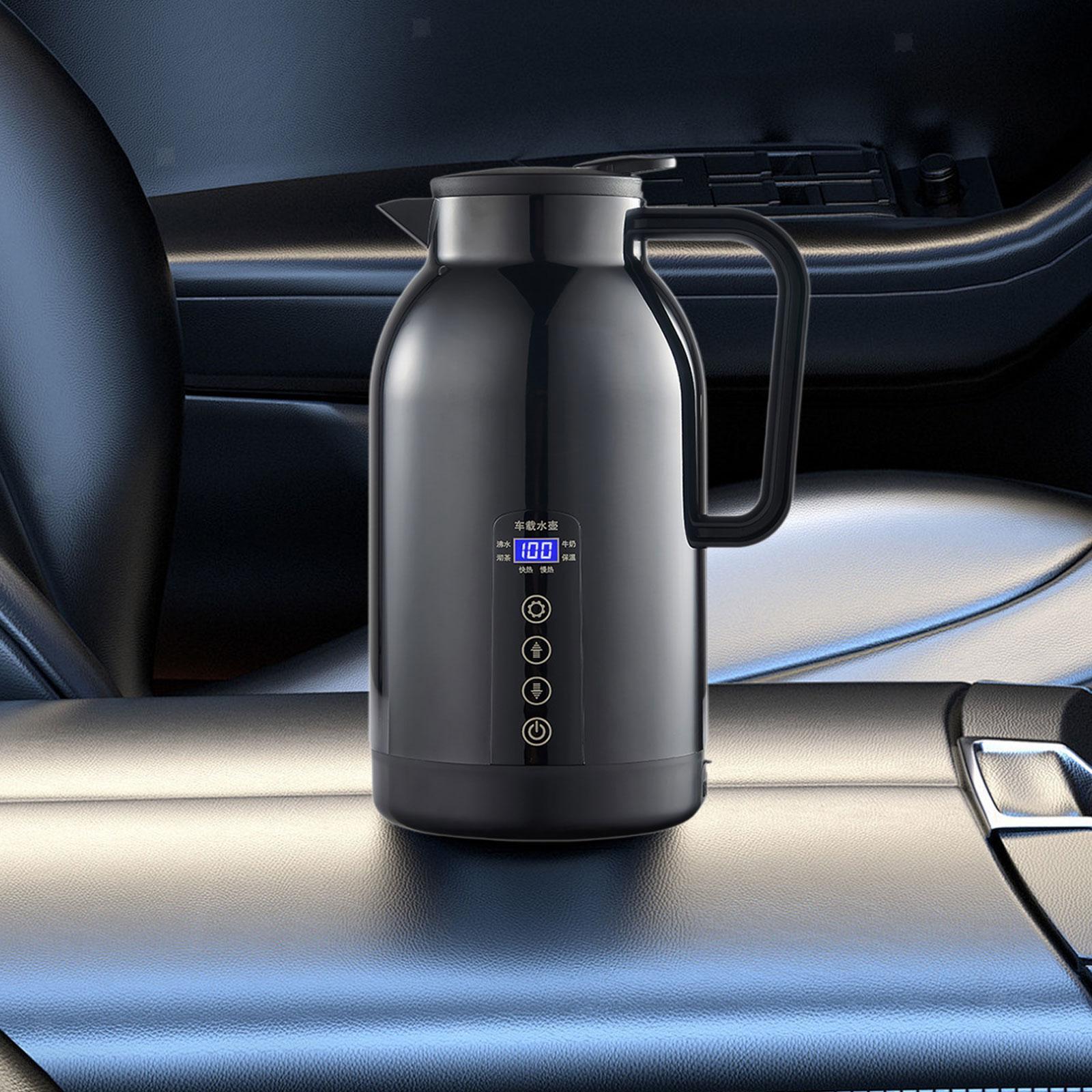12V/ 24V Car Electric Kettle Portable Car Coffee Warmer 1.1L Leakproof Lid Hot-image