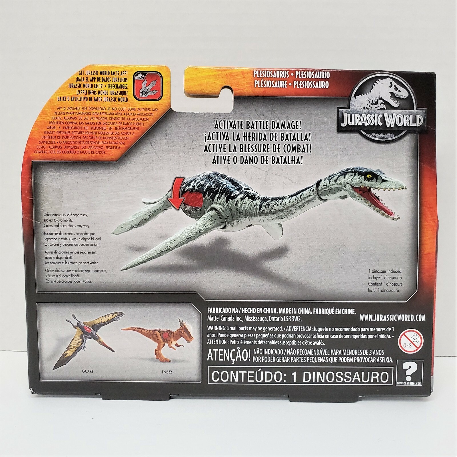 jurassic world battle damage plesiosaurus dinosaur action figure