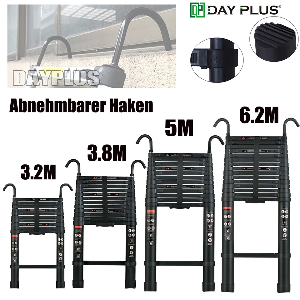 Chelle t lescopique crochet de toit robuste chelle crochet d tachable 6.2M 3.8M  - Photo 3/4