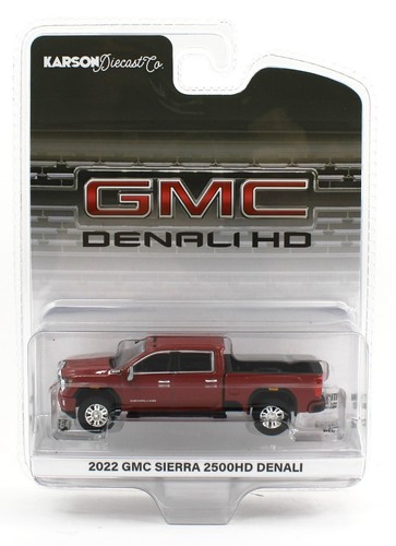 1:64 GreenLight *PAIR* Silver & Red 2022 GMC Sierra 2500HD Denali Pickup *NIP* - Picture 3 of 3