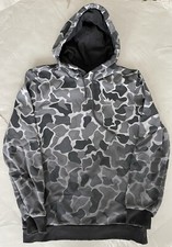 Adidas Original Camo Hoodie Pullover Black/Grey Size S -Read Description