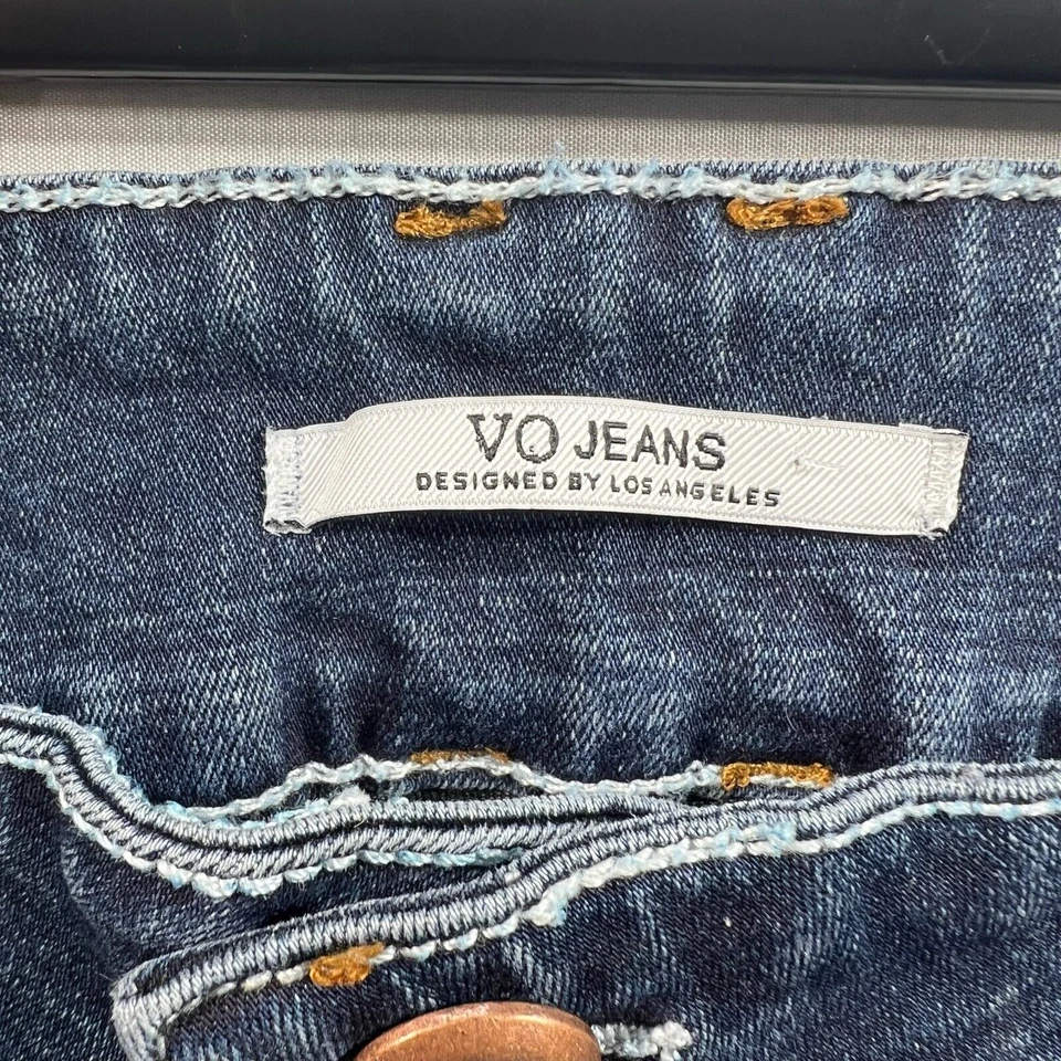 VO Skinny Jeans Womens Size 29 Blue Denim Pockets Embellished Distressed - Image 3 of 4