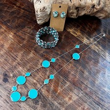 Three Peice Boutique Jewelry Set Sea Glass Colors