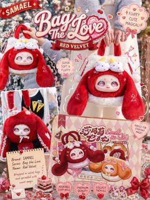    SAMAEL Rot Samt Plüsch Häschen Tasche Kawaii Handtasche Garantiert Neu mit Karton   