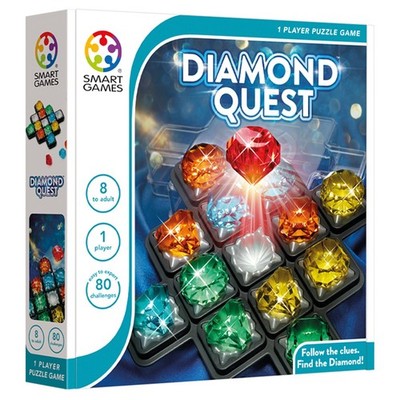 DIAMOND QUEST Brettspiel SOLITÄR mit 80 SMART GAMES Herausforderungen Alter 8+