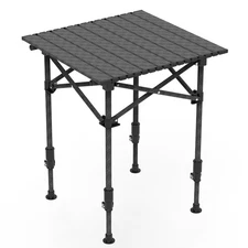 Portable Folding Camping Table w/ Adjustable Height Rustproof Carbon Steel