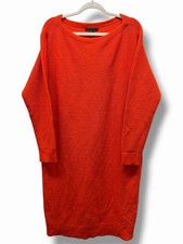 Lauren Ralph Lauren Sweater Dress 2X Orange Wool Knit Long Sleeve NWT 