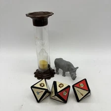 Jumanji Board Game Replacement Parts Lot Includes Rhino Sand Timer And Dice