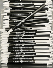 100 BIC Prevaguard Clic Stic Ballpoint Pens 1.0mm Medium Point BLACK NEW