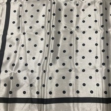 Black Polka Dot On White Square Silky Satin Scarf 35