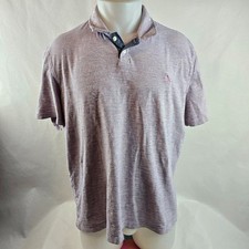 Original Penguin Polo Shirt Mens 2XL Pink Blue Stripe Short Sleeve Classic Fit