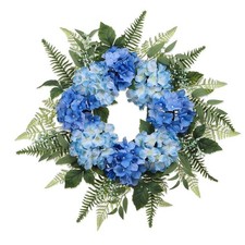 26 Inch Hydrangea Spring Wreaths for Front Door, Blue Hydrangea Wreath Artifi...