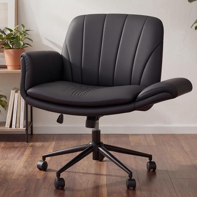 Criss Cross Chair W/ Five-Level Adjustable Arms & Wheels Comfortable Ergonomic