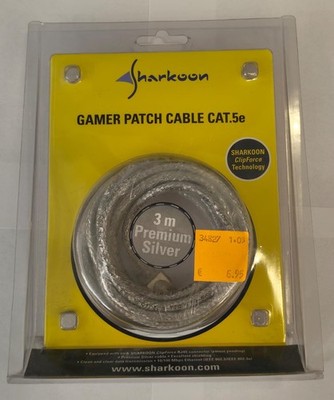 Sharkoon Gamer Patch Cable CAT. 5e Clup Force, Premium Silber, 3 Meter, OVP