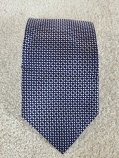 Brooks Brothers Men's Neck Tie Navy Blue Geometric Pattern Silk 58 1/4"