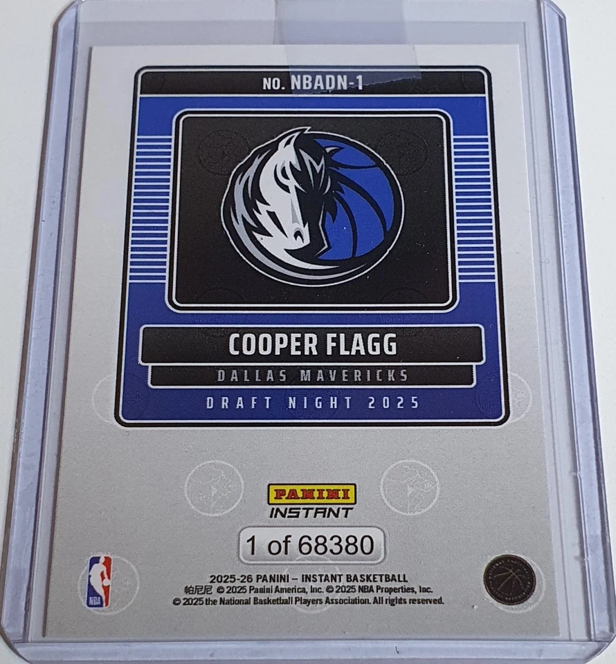 2024 Panini Instant Cooper Flagg Rookie #NBADN-1 /68380 RC 1st Ever Panini Card - image 3 of 3