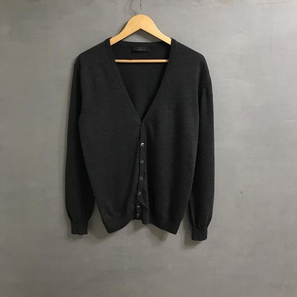Men Falke Sweater Grey Cotton 42 / XL / 50