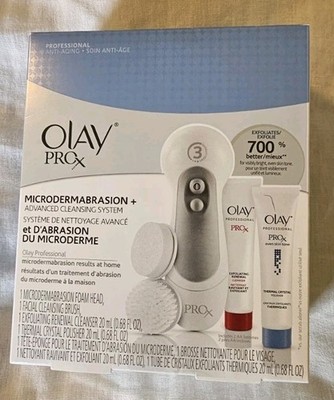 Olay ProX Microdermabrasion+ Advanced Cleansing System New Open Box 5 Piece Kit 