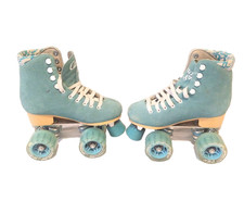 Candi Girl 4-Wheel Roller Derby Skates - Light Blue Suede - Women's Size 3