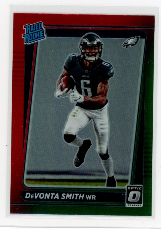 2021 Donruss #P-261 DeVonta Smith Optic Rated Rookie Preview Red and Green