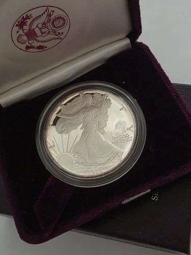 1986-S $1 AMERICAN SILVER EAGLE PROOF  1 oz .999 GEM PROOF w/OGP & COA