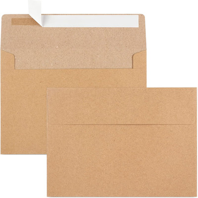 50 Pack Brown Kraft Envelopes, 5X7 Envelopes for Invitations, A7 Invitation Enve