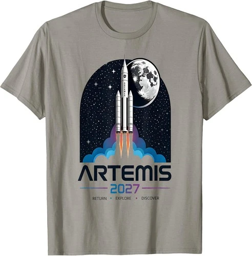 Artemis 2027 Launch to The Moon T-Shirt Tee Space Exploration Tees and T Shirts - product listing photo
