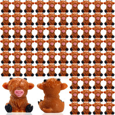 100 Pcs Mini Highland Cow Figurines Bulk Mini Cow Figurines Cake Decorations Cut