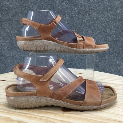 Naot Sandals Womens 41 Etera Ankle Strap Tan Comfort Hook & Loop Open Toe Casual