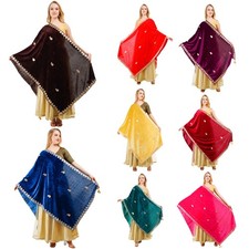 Women's Velvet Dupatta Gota Patti Work Stole Indian Ethnic Wedding Shawl Wrap