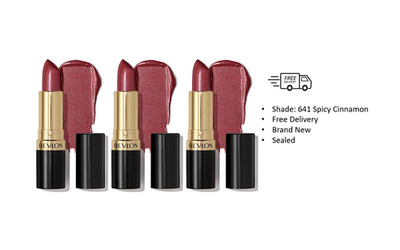 Revlon Super Lustrous Lipstick, 641 Spicy Cinnamon, New Sealed Pack Of 3